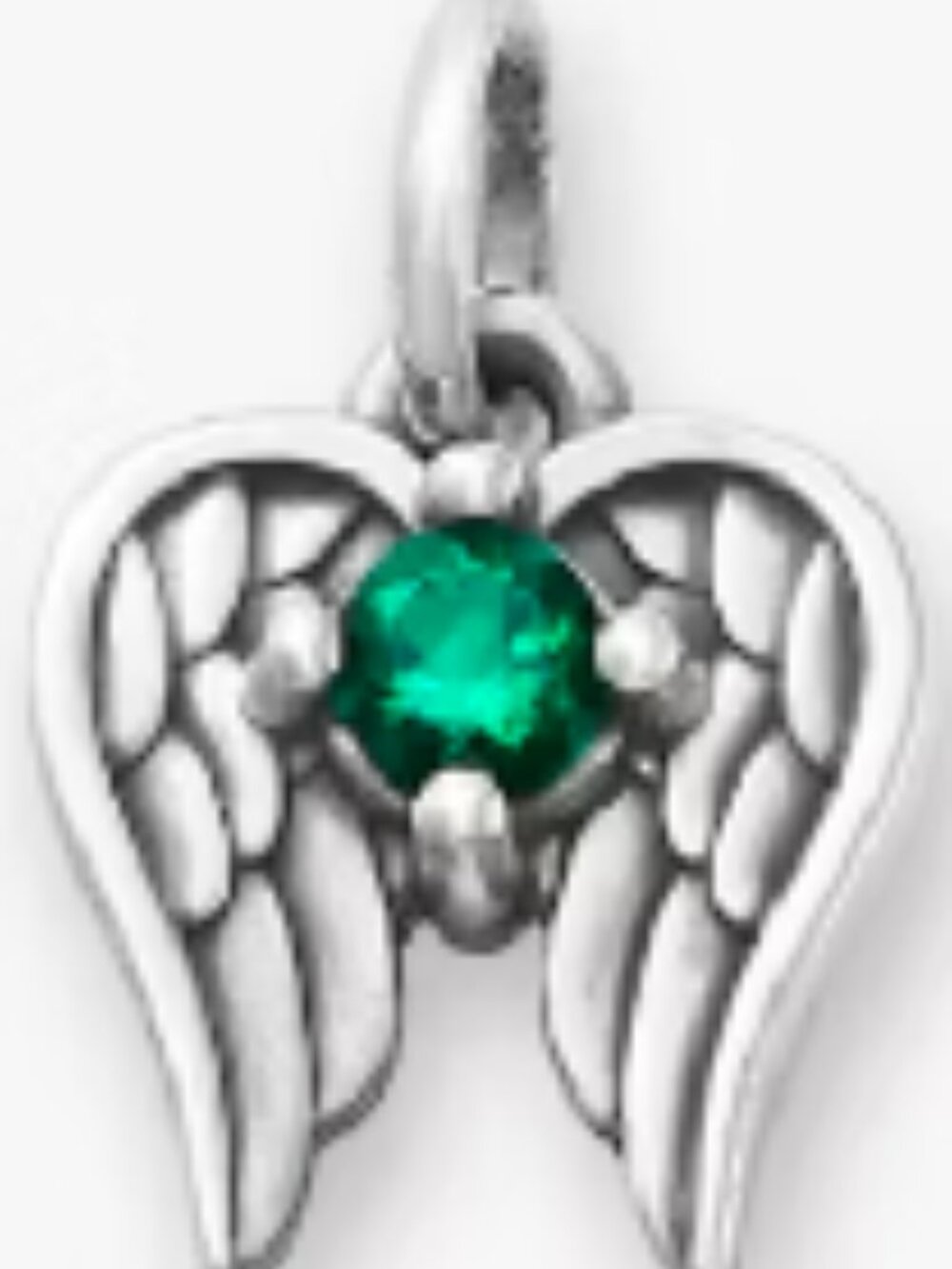 James Avery Lab-Created Emerald (May) Angel Wings Birthstone Charm